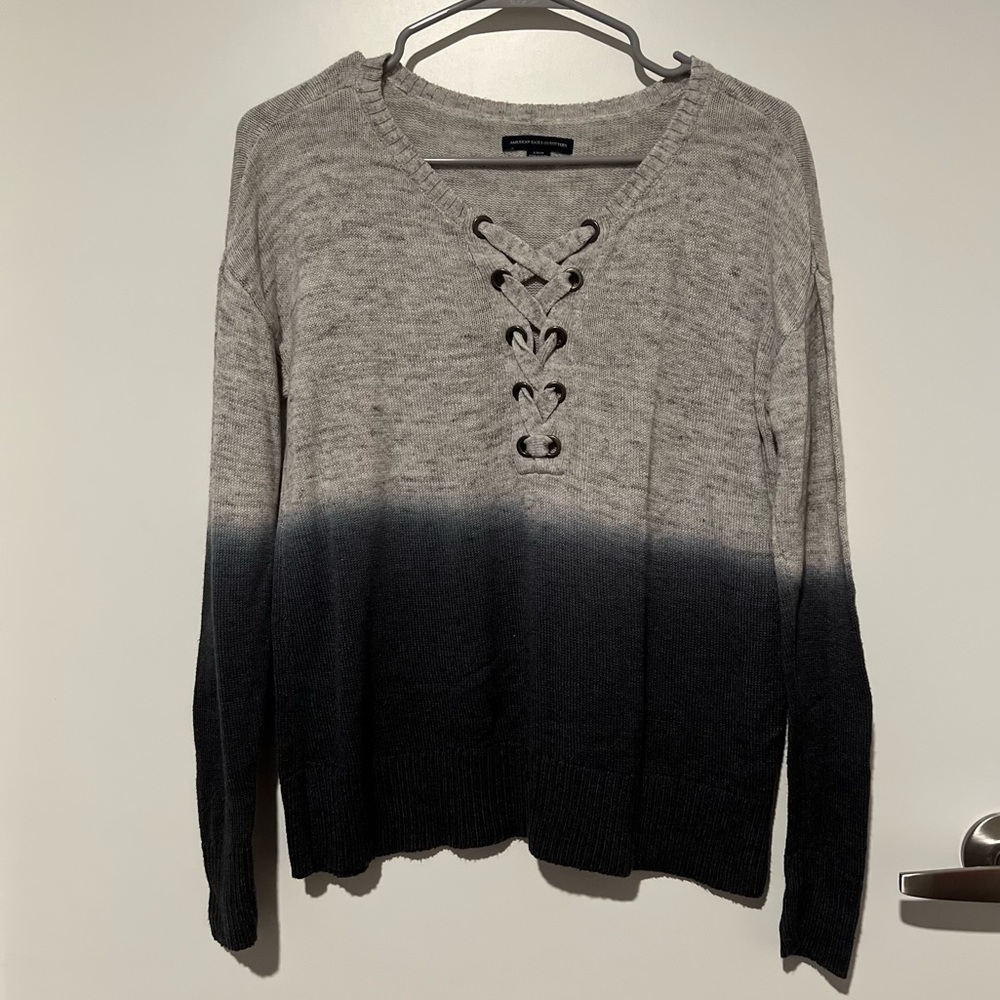Ombré Lace Up Sweater. Size S
